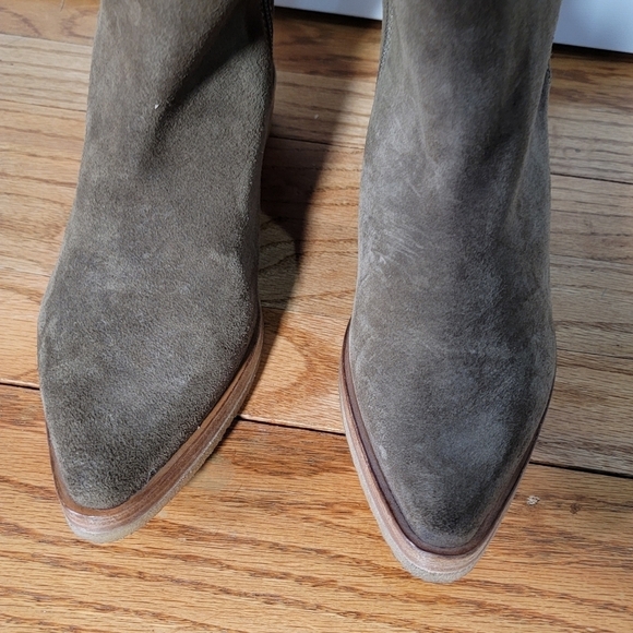 Free People Banks Over The Knee Boots Slouch Suede Green Size 38 - Picture 17 of 17